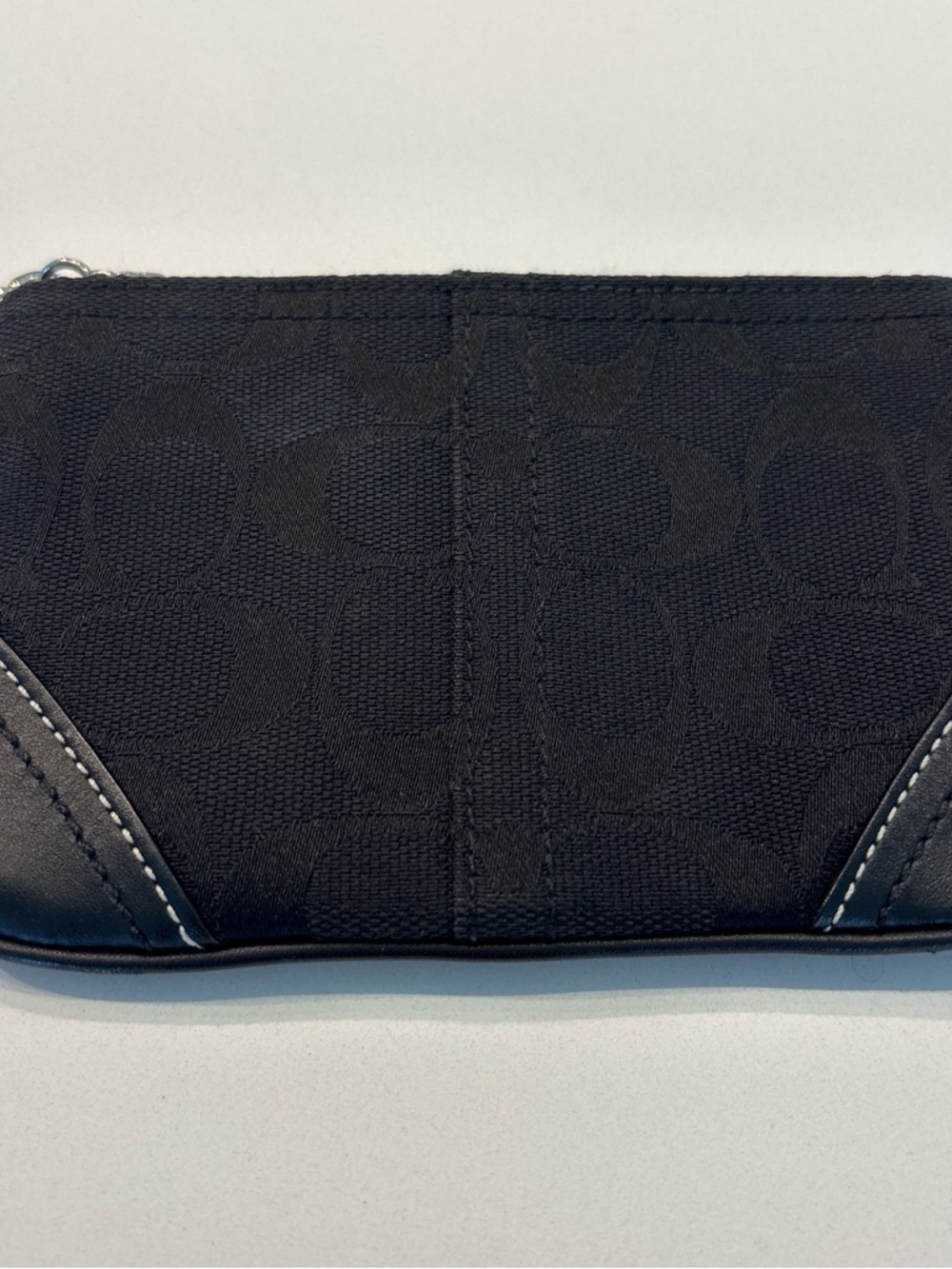 Coach Black Signature Wristlet with Leather Trim NWOT - Picture 2 of 5